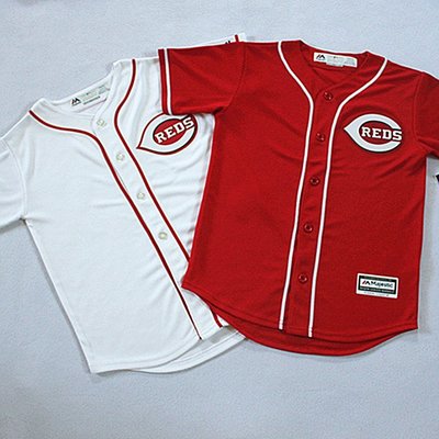 美國職棒大聯盟MLB majestic創信 棒球運動服 兒童青年版 短袖上衣 辛辛那提紅人，芝加哥小熊 正版