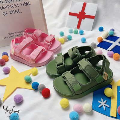 【Luxury】NEW BALANCE 涼鞋 拖鞋 兒童 輕便 魔鬼氈 小童款 兩色 粉色 綠色 女童 男童 玩水