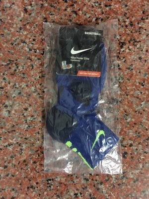 Nike Hyper Elite Cushioned 一代專業精英中筒加厚款毛巾襪【藍底螢光黃標】【現貨】