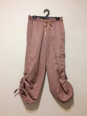❤夏莎shasa❤全新韓版裸粉色褲款抽繩造型口袋褲/1元起標