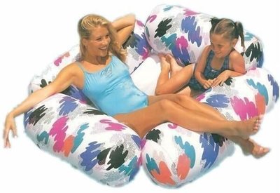 [衣林時尚] INTEX 184cm x 168cm 四個枕頭的休閒躺椅 (充氣有底部) 可當漂漂船 沙發 簡易船58882
