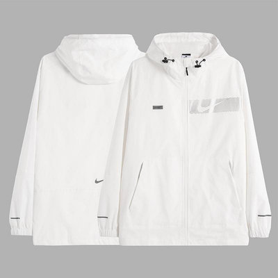 Nike/耐吉春秋季男士外套 素色 簡約運動上衣運動外套 寬鬆 印花 反光logo 連帽風衣 防風外套 薄款外套夾克