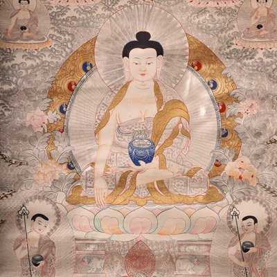 現貨熱銷-【紀念幣】手繪唐卡   尼泊爾回流藏傳佛教工藝天然礦物顏料純手繪畫