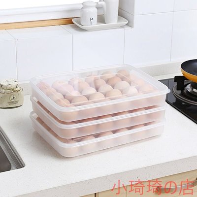 30格塑料雞蛋托 冰箱雞蛋保鮮盒鴨蛋保鮮盒蛋盒 大容量透明雞蛋格可堆疊雞蛋保護盒 鴨蛋托 便攜有蓋 收納
