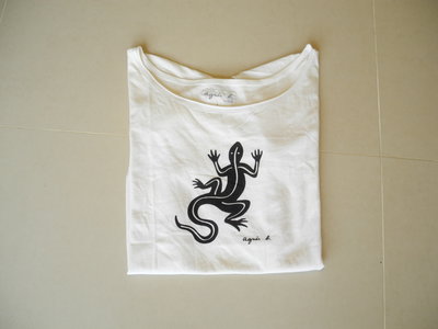 agnes b.白色上衣 Logo短袖圓領T恤/1號(M) 購於美國現貨/portugal葡萄牙製 漂亮衣況新