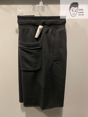 【AND.】NIKE NSW LOGO 黑色 抽繩 寬鬆 不收邊 棉褲 短褲 男款 DX0767-010