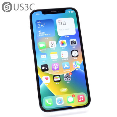 【US3C-台南店】【一元起標】台灣公司貨 Apple iPhone 12 Pro 128G 6.1吋 太平洋藍色 A14仿生晶片 1200萬像素相機 二手手機