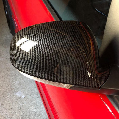 百货精品一對 汽車百 福斯golf 5 IV GTI R32 MK5 passat b6 碳纖維後視鏡殼 替換式後視鏡蓋升級
