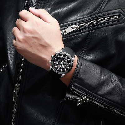 REWARD頂級豪華品牌男士手錶藍色石英手錶計時碼錶矽膠錶帶運動防水日期顯示男士腕錶【雅妤精品百貨】