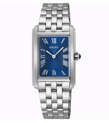 [價錢可商量】SEIKO 精工 CS系列優雅羅馬長方形女錶(藍面) (SWR085P1/4N30-00M0B)