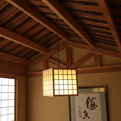 熱賣 手工格子松木吊燈茶室燈禪意新中式日式和室燈實木燈具原創工藝燈-