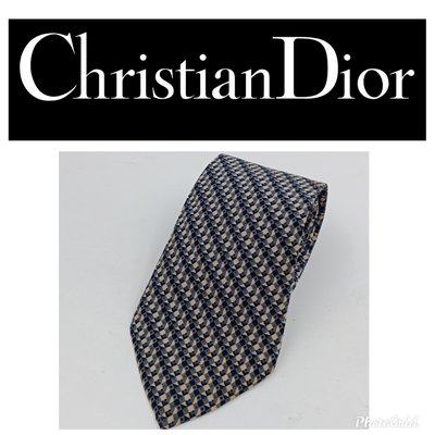 近新Dior法國CD 手打 領帶 純絲質 窄版領帶$168 一元起標真品 襯衫皮鞋Christian Dior 非LV