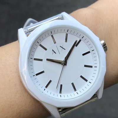 現貨 可自取 ARMANI EXCHANGE AX AX2630 亞曼尼 手錶 44mm 白面盤 白橡膠錶帶 男錶女錶
