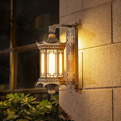 淘淘樂------鳳鳴新中式戶外壁燈防水國風古典花園別墅景觀庭院大門道路墻壁燈