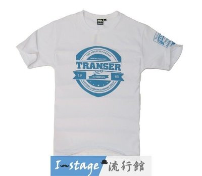 **I-Stage流行館** I60615 經典藍白印字 TRANSER 棉質短袖T恤 (男版)