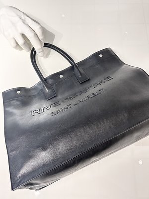 [RAiNDANiEL] SAINT LAURENT PARIS法國經典品牌 RIVE GAUCHE鏡面皮革大型手提袋