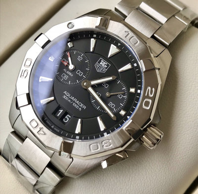 TAG HEUER Aquaracer 黑色面錶盤 銀色不鏽鋼錶帶 石英 男士手錶 WAY111Z.BA0928 豪雅 競潜 300M