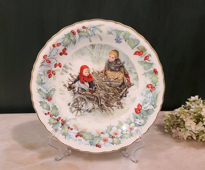 【卡卡頌 歐洲古董】英國 Wedgwood 聖誕 耶誕 瓷盤 裝飾盤 p1909 ✬