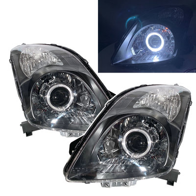 卡嗶車燈 適用於 SUZUKI 鈴木 SWIFT 雨燕 MK2 04-10 光導LED光圈魚眼 V2 大燈 黑框