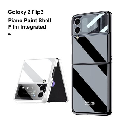 現貨熱銷-適用三星Galaxy Z Flip3 UV烤瓷手機殼 超薄全包PC硬殼保護套批發