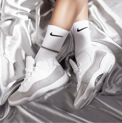 Nike Air Jordan 11 Retro 白色 銀色 女鞋 滿天星 AR0715-100