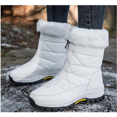 防水防滑雪靴防水雪靴特價雪地靴女2022冬季白色高幫保暖加絨防水防滑東北戶外滑雪棉鞋