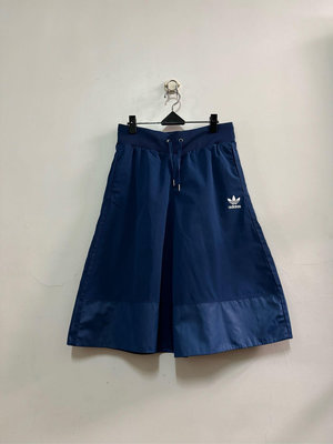 adidas 藍雙色品牌圖繪造型寬褲裙