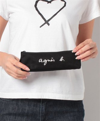 【熱賣精選】agnesb純帆布筆袋 簡約環保 拉鏈輕便