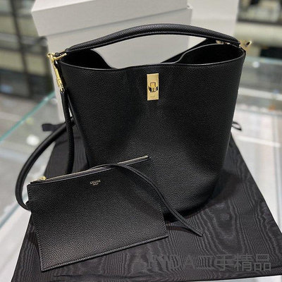 LINDA二手精品 Celine 賽琳 Bucket 16 粒面牛皮/帆布/亮面 水桶包 手提包 單肩包 斜跨包 女包