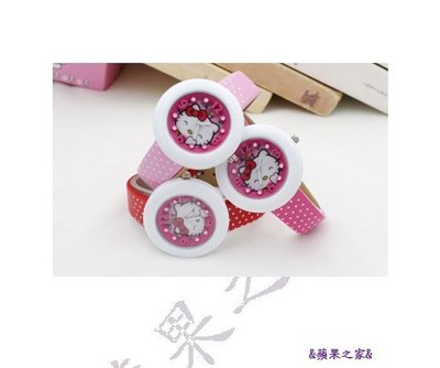 &蘋果之家&現貨-萌寵-韓版Hello Kitty 圓點點錶帶手錶--附精美禮盒包裝