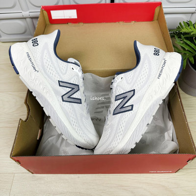 現貨 iShoes正品 New Balance 880 男鞋 白 藍 寬楦 透氣 跑步 慢跑鞋 M880S13 2E