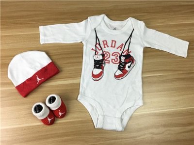 美國NBA JORDAN 飛人 0～6M 6～12M 嬰兒爬服 長袖 23號 滿月禮盒 正版