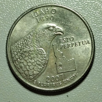 美國2007年25美分愛達荷州州幣紀念幣硬幣外國錢幣公園幣22805