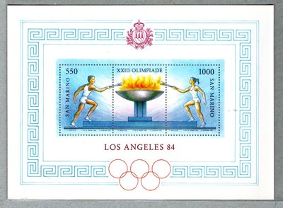 【流動郵幣世界】聖馬利諾1984年美國洛杉磯奧運會郵票小全張