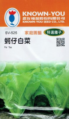 四季園 蚵仔白菜(Pai Tsai) sv-525 每包約2公克 全年可播種 農友種苗特選種子