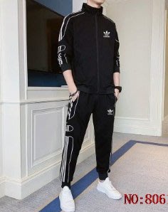 『運動達人』Adidas 愛迪達 三葉草 男開衫套裝 長袖衛衣 小腳褲 兩件套TZ153
