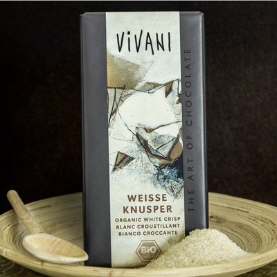 德國進口品 Vivani 脆香米焦糖瑪奇朵 咖啡白巧克力 排塊100g