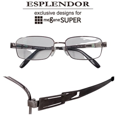【皮老闆】二手真品 ESPLENDOR meGane SUPER 鈦金屬 鏡框 眼鏡 (眼鏡171)