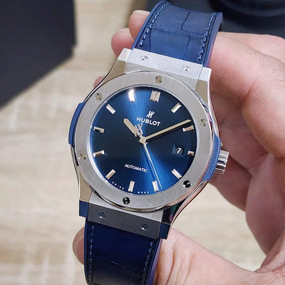 【個人藏錶】 HUBLOT 宇舶 藍面大三針 2021年 全套 42mm 台南二手錶