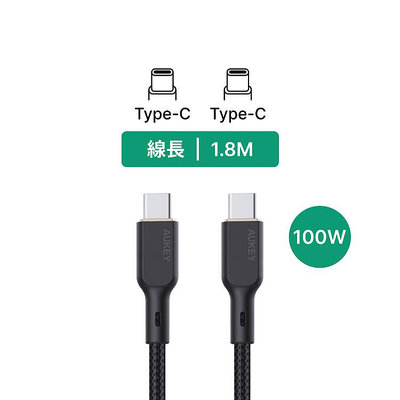 AUKEY Type-C to Type-C USB 1.8M 快充傳輸線（CB-KCC102）｜WitsPer智選家
