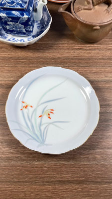 日本回流瓷器 深川製 老深川 花卉盤子 情感很潤 全新品底在