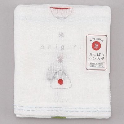 ˙ＴＯＭＡＴＯ生活雜鋪˙日本進口雜貨人氣日本製和風簡約梅子海苔三角御飯糰純綿紗布手帕(預購)