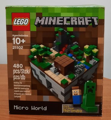 二手 Lego 樂高 Minecraft Micro World 微世界, 21102 絕版 近全新