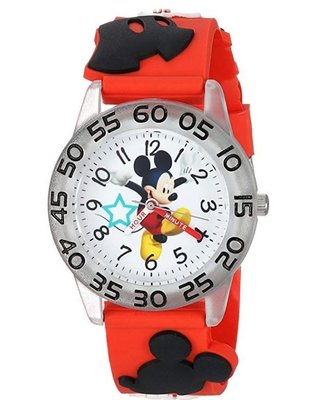 預購 美國 Disney Mickey 熱賣款 日本石英機芯 可愛米奇兒童手錶 防刮指針學習錶 立體塑膠錶帶 新年開學禮