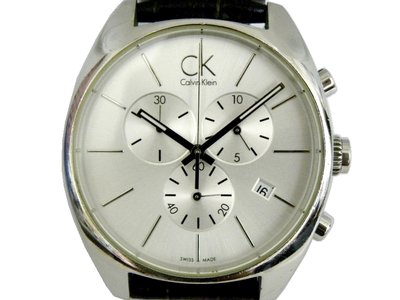 [專業模型] 三眼錶 [CK K2F271]Calvin Klein 卡文克萊三眼計時碼錶[銀色面+日期]時尚/中性錶