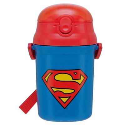 日本製 超人 按壓式彈跳吸管水壺 兒童水壺 附背袋(SST3H/340ml)另售吸管組