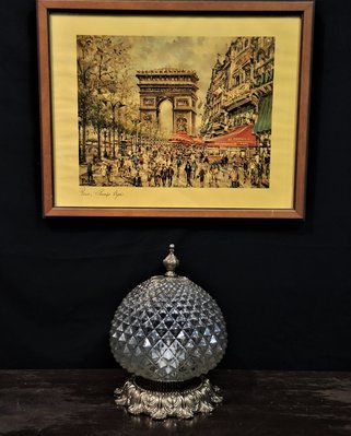早期法國球型水晶玻璃吸頂燈