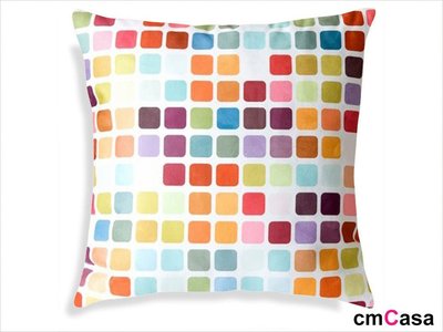 = cmCasa = [4227]現代夏日時尚設計 彩色方塊抱枕套 簡約多尺寸新發行
