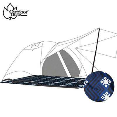 【大山野營】Outdoorbase 23199 彩繪天空地席 270cm帳篷專用 防水地布 防潮墊 露營墊 遊戲墊