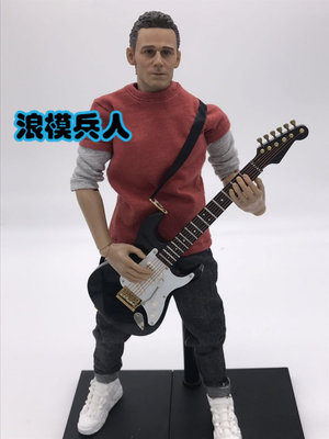 新款推薦收藏模型 兵人 1/6 樂器 吉他 貝斯 黑色電吉他 精美盒裝 BJD 小布 桃子 促銷